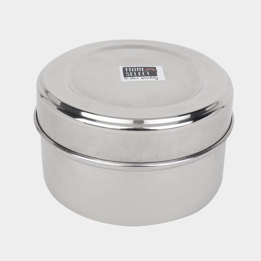 Stainless Steel Round Container (Poori Dabba) - 250 ml, , large image number null