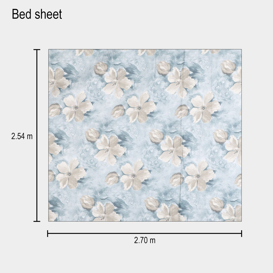 Blue Cotton Double Bedsheet, , large image number null