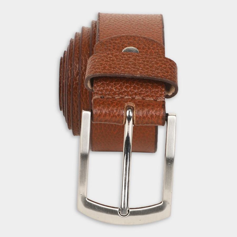 Men's Tan Leather Casual Belt, , large image number null