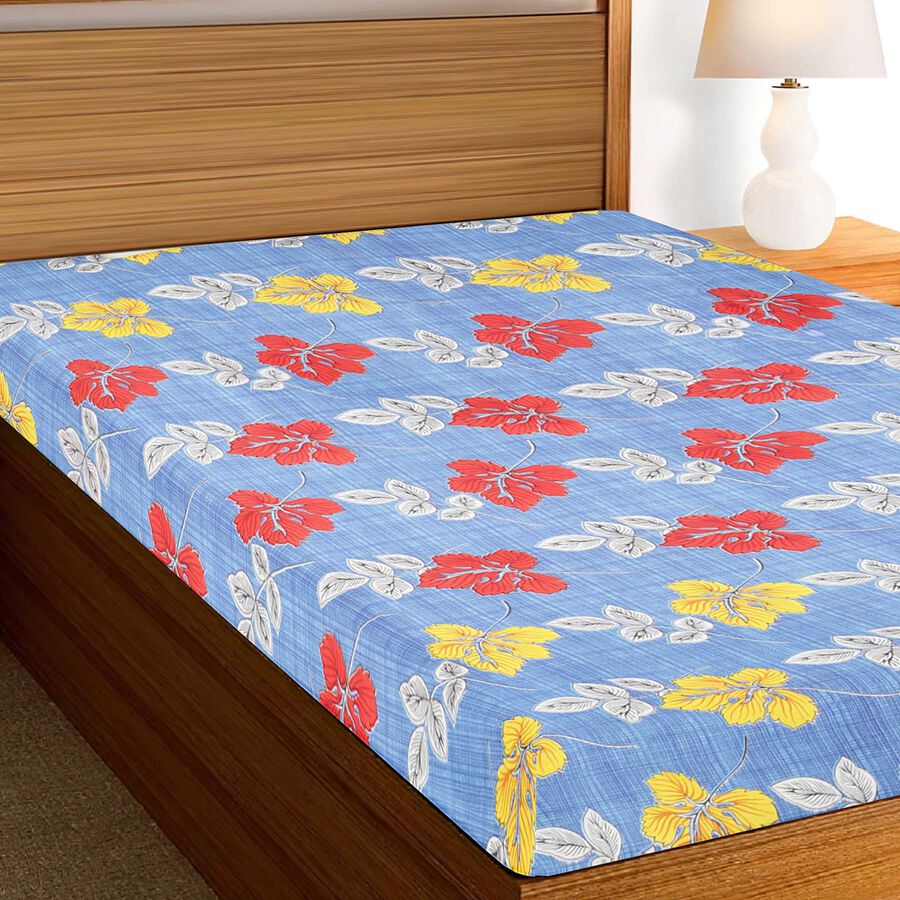 Blue Microfiber Single Bedsheet, , large image number null