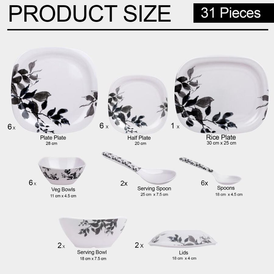 Melamine Dinner Set 31 Pcs, , large image number null