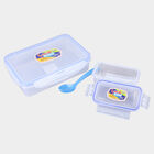 Plastic Lunch Box - 1 Big Container; 1 Small Container; 1 Spoon, , small image number null