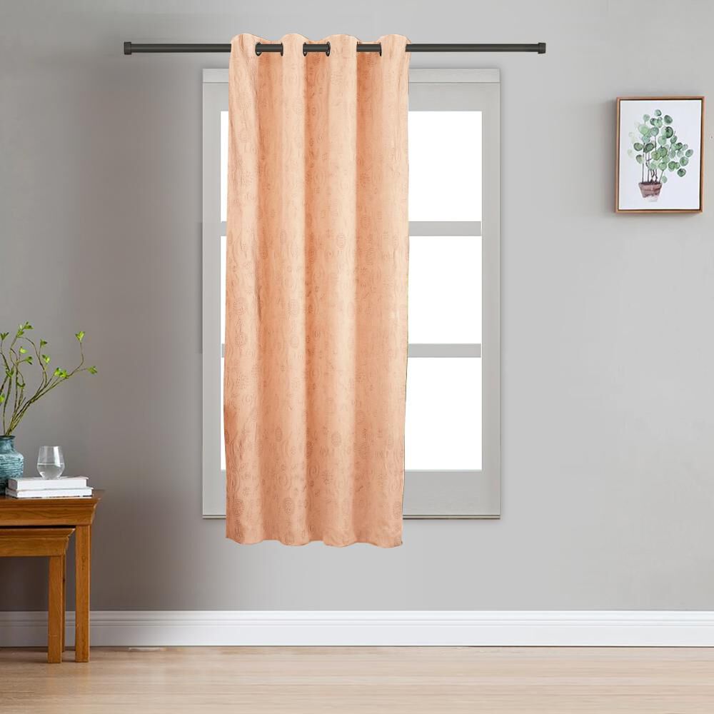 Home Beautiful                         5ft. Rust Embossed Eyelet Window Curtains
