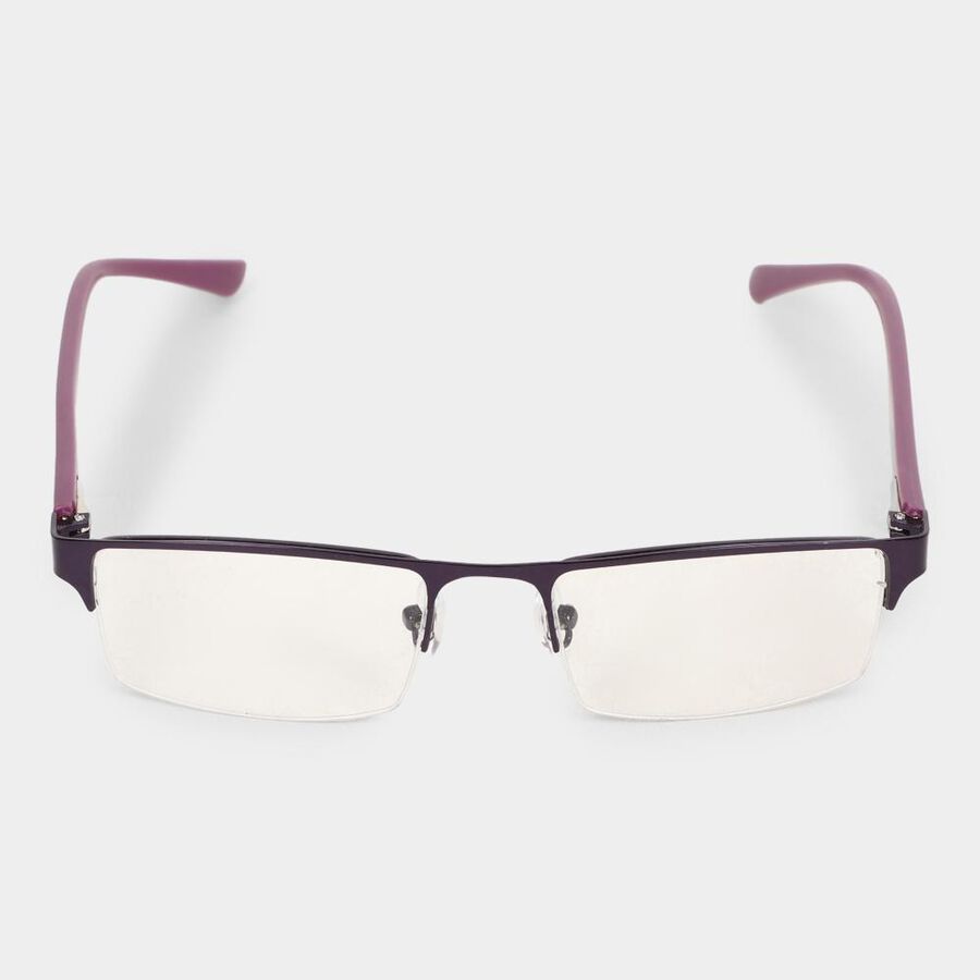 Clear Glass Plastic Half Rim Frame - Color May Vary, , large image number null