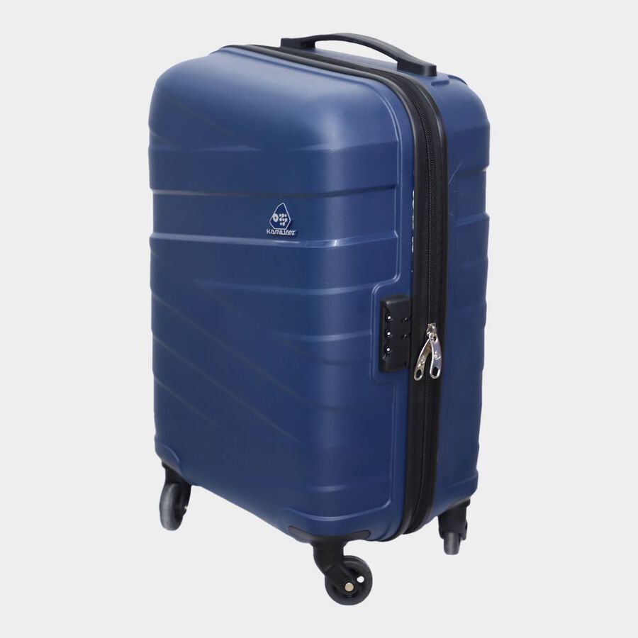 4-Wheel Dark Blue PVC Matee Hard Case Trolley, Small, , large image number null