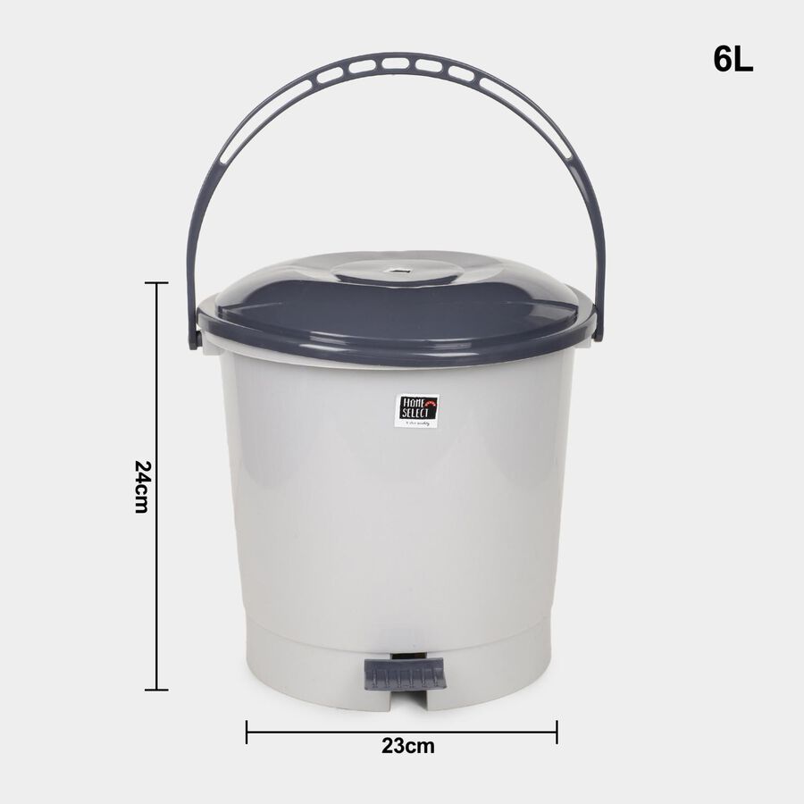 6 L Plastic Dustbin, , large image number null