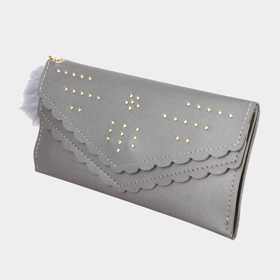 Women's Polyurethane Envelope/Zipper Hand Pouch, , large image number null