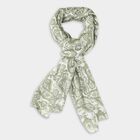 Women's White Viscose Scarf, , small image number null