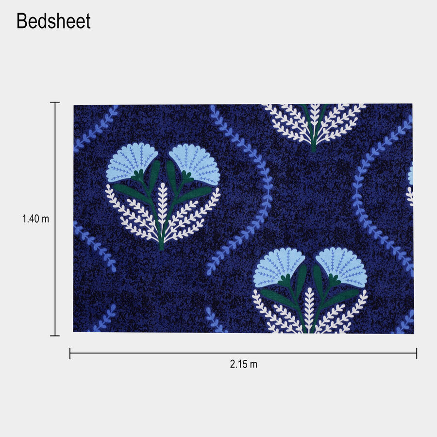 Blue Microfibre Single Bedsheet, , large image number null