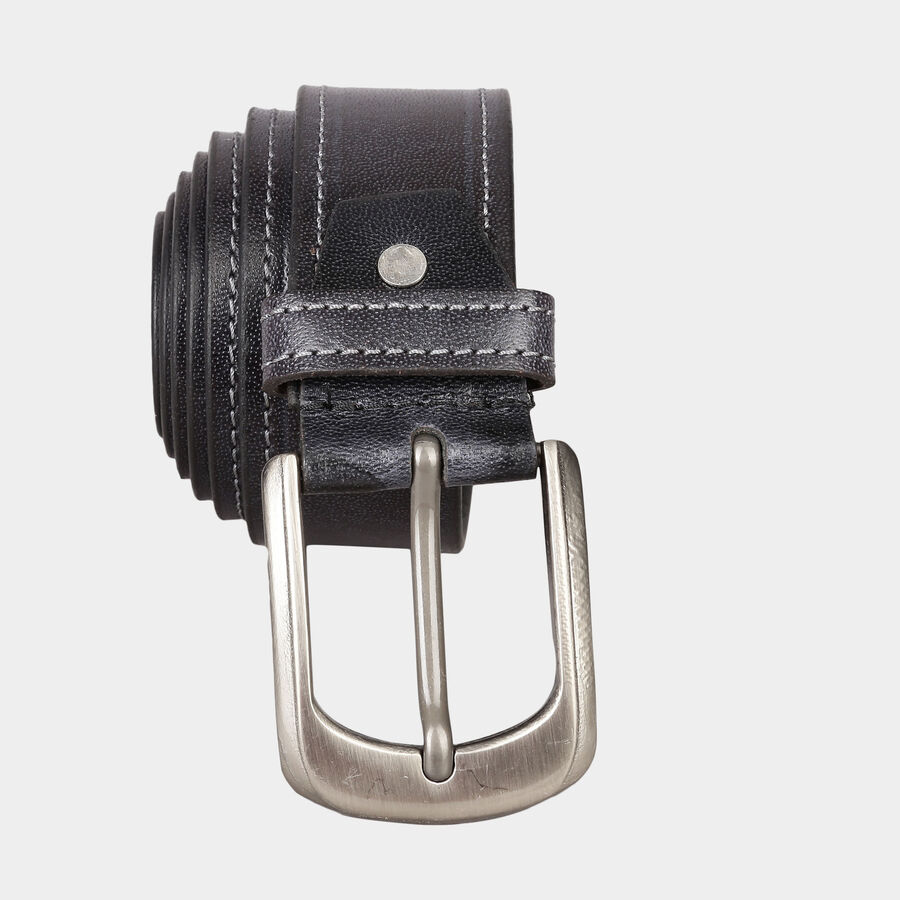 Men's Leather Casual Belt, Size 40, Textured, , large image number null