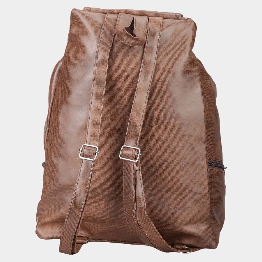 Women's Brown Polyurethane Backpack, , large image number null