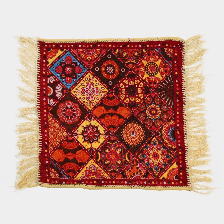 Maroon Polyester Pooja Mat , , large