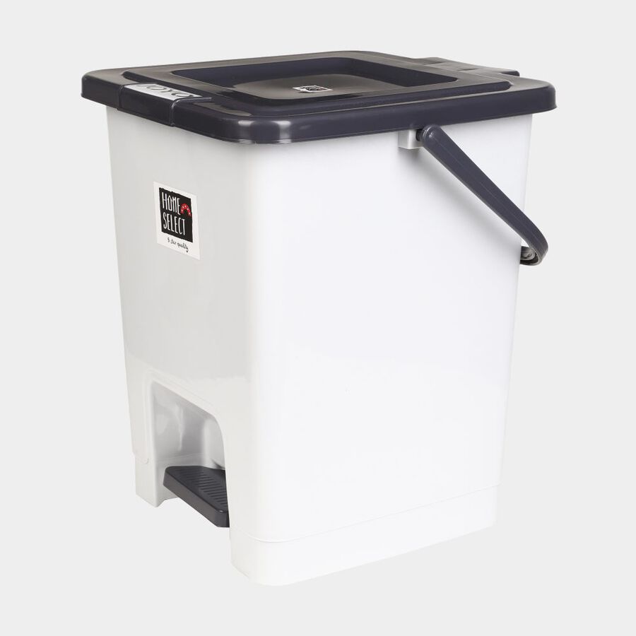 15 L White Plastic Dustbin, , large image number null