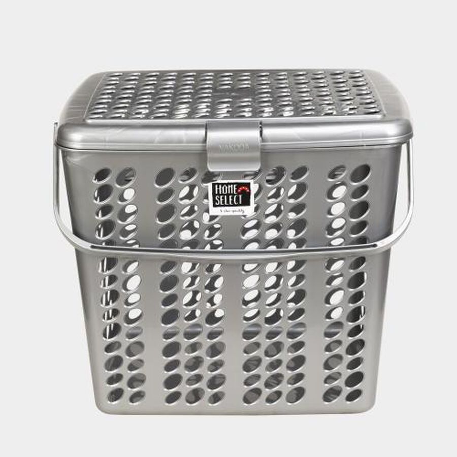 Grey Plastic Basket, , large