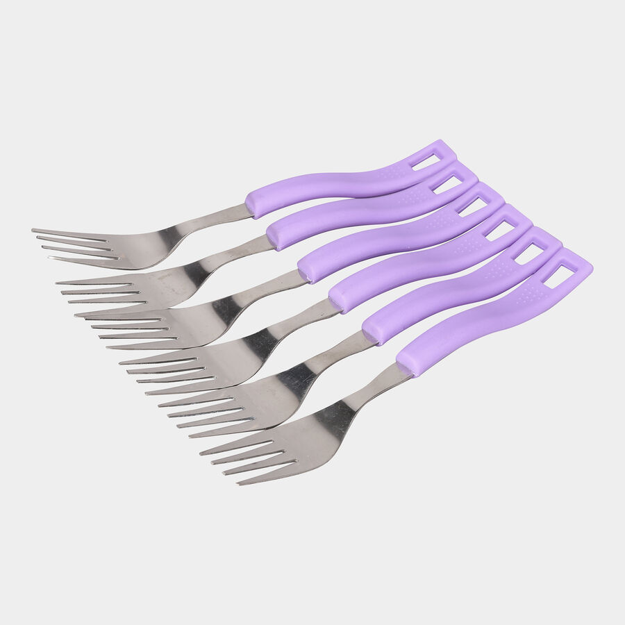 Set of 6 Stainless Steel Dessert Forks, , large image number null
