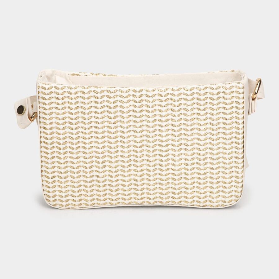 Women's White Polyurethane Sling Bag, , large image number null