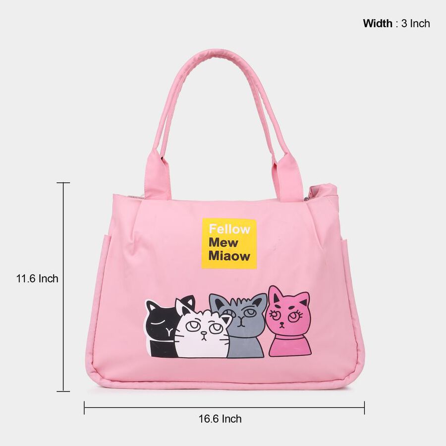 Women's Pink Polyurethane Tote Bag, , large image number null