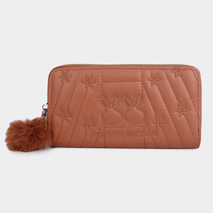 Women's Tan Polyurethane Long Wallet, , large image number null