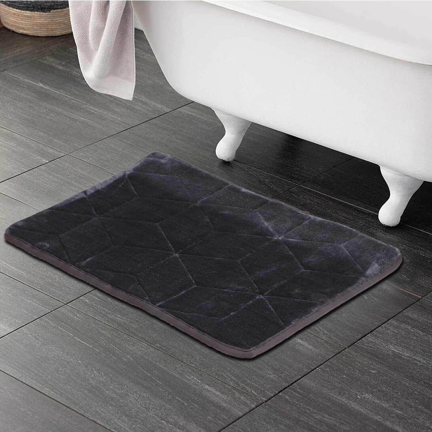Home Beautiful                         Grey Polyester Bath Mat
