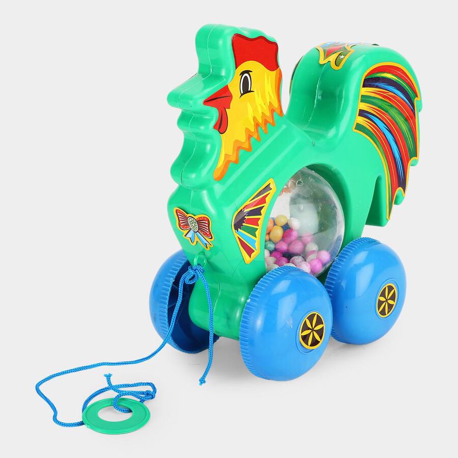 Kid's Pull Toy with Rattle Beads and Rolling Wheels, , large