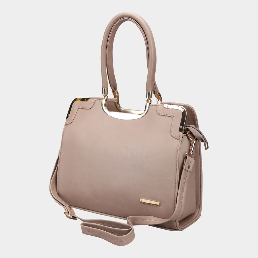 Women's Beige Polyurethane Tote Bag, , large image number null
