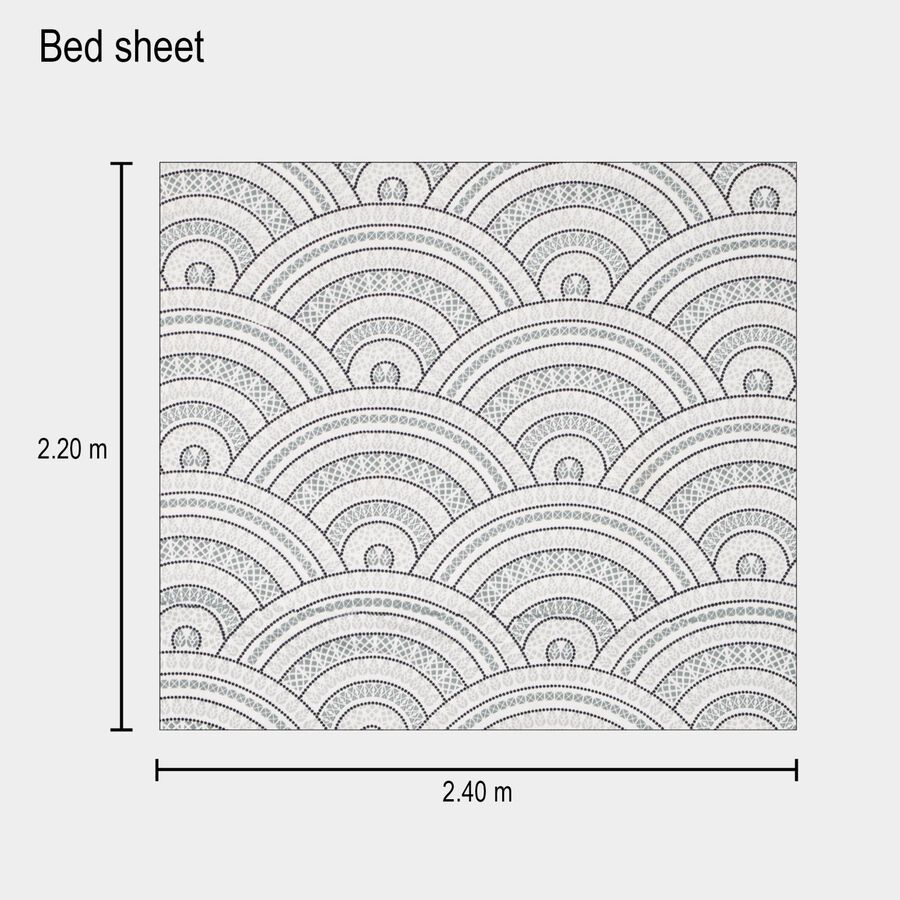 120 GSM Grey Microfiber Double Bedsheet With Pillow Cover, , large image number null