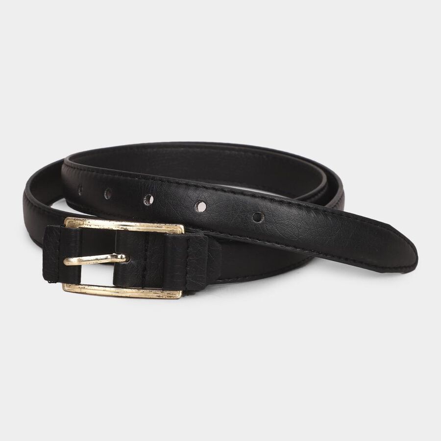 Women's Black Pu Belt, , large image number null