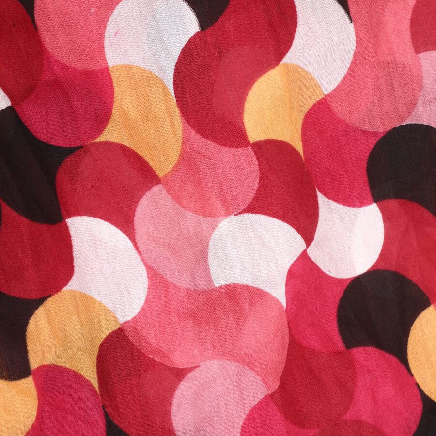 Women's Red Viscose Scarf, , large image number null