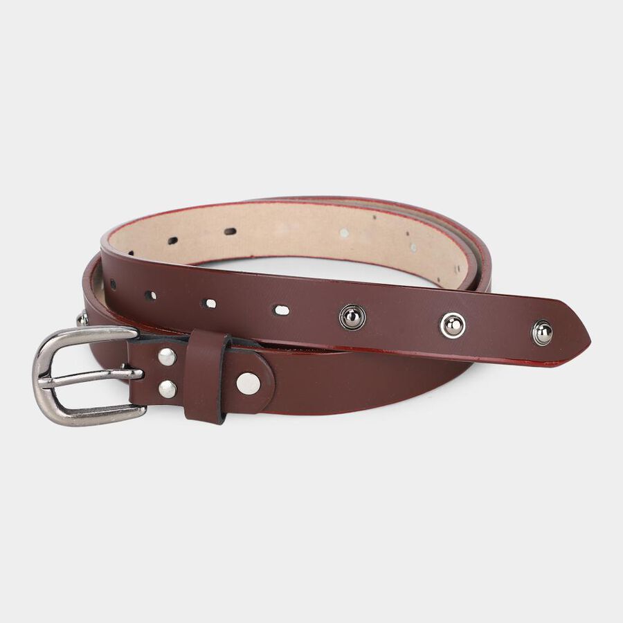 Women's Brown PU Belt , , large