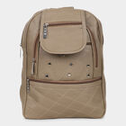 Women's Beige Polyurethane Backpack, , small image number null