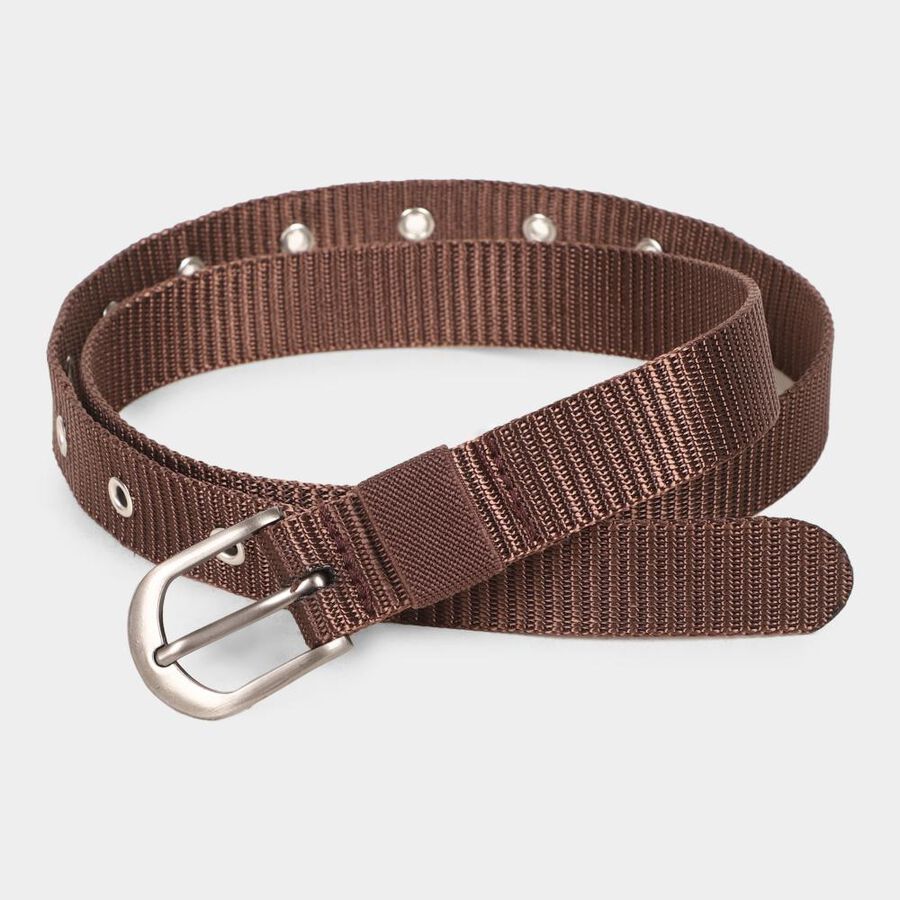 Women's Brown Nylon and Polyester Belt, , large