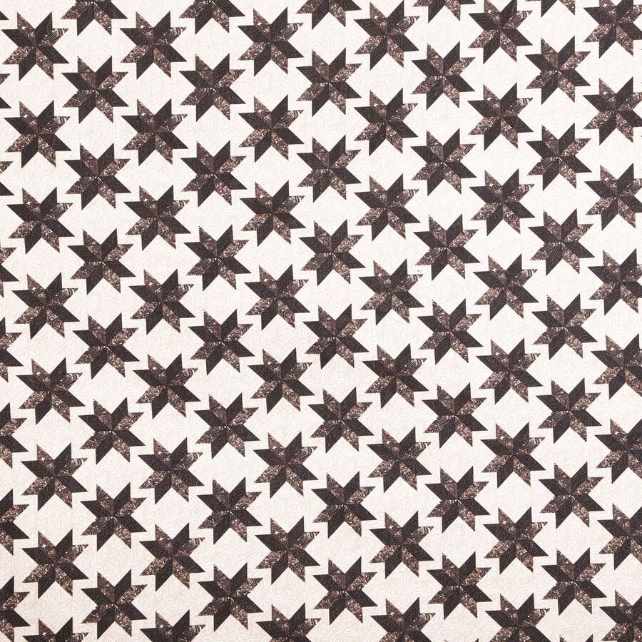 Black and White Geometric Printed Single Bedsheet, , large