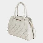Women's Polyurethane Satchel, Embroidered, Medium Size, , small image number null