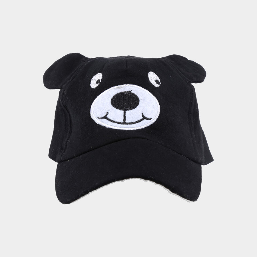 Kids' Black Fabric Cap, , large image number null