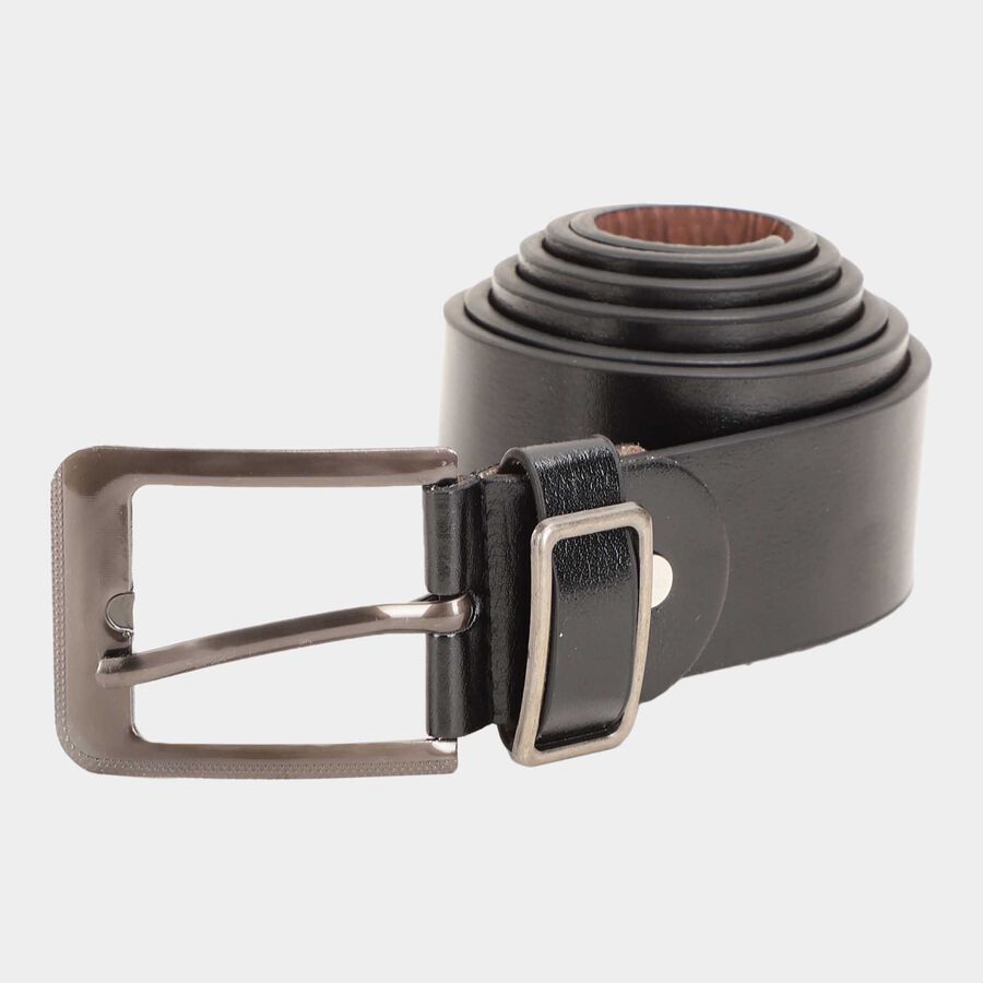 Men's Black Polyurethane Casual Belt, , large