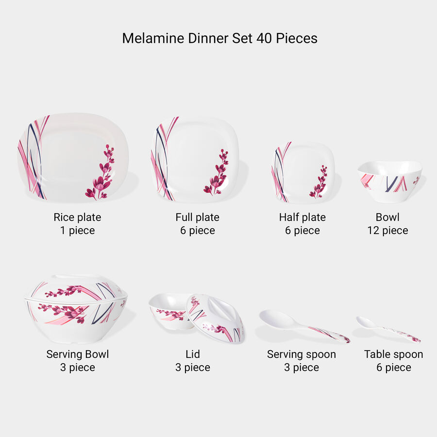 Melamine Dinner Set 40 Pcs, , large image number null