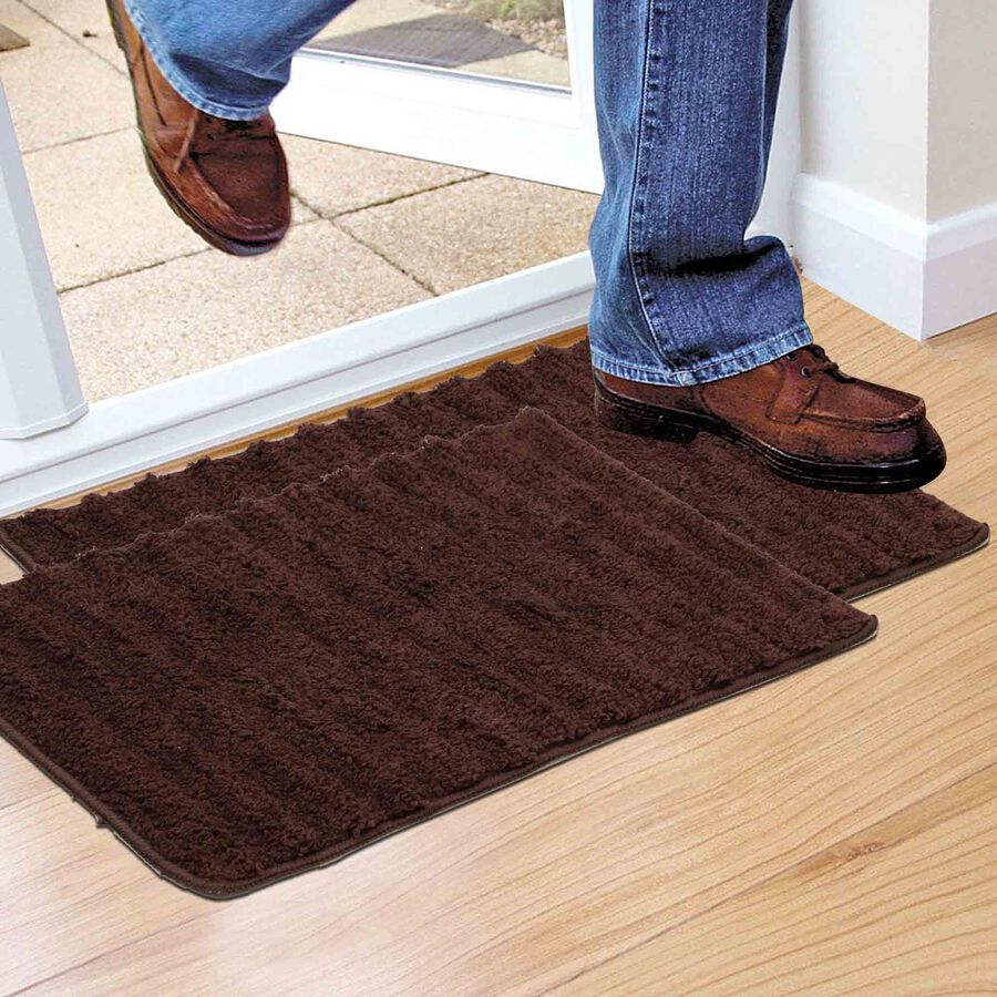 Anti-Skid Brown Polyester Bath Mat, , large image number null