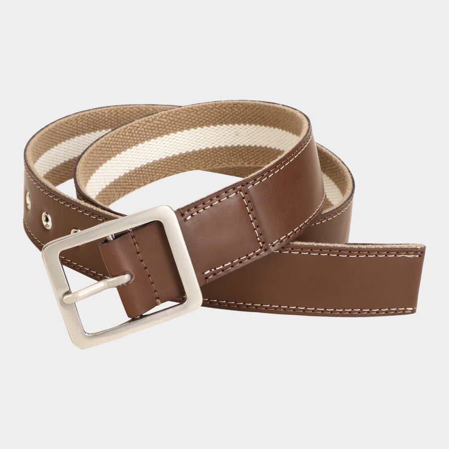 Men's Brown Canvas Casual Belt, , large image number null