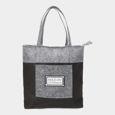 Women's Grey Fleece Tote Bag