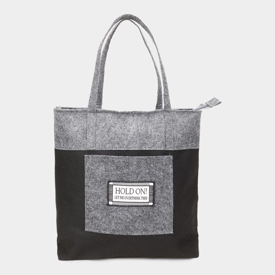Women's Grey Fleece Tote Bag, , large image number null