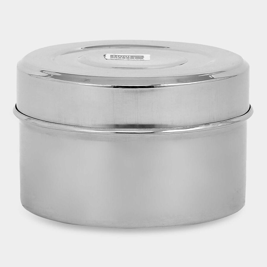 Stainless Steel Round Container (Poori Dabba) - 250ml, , large image number null