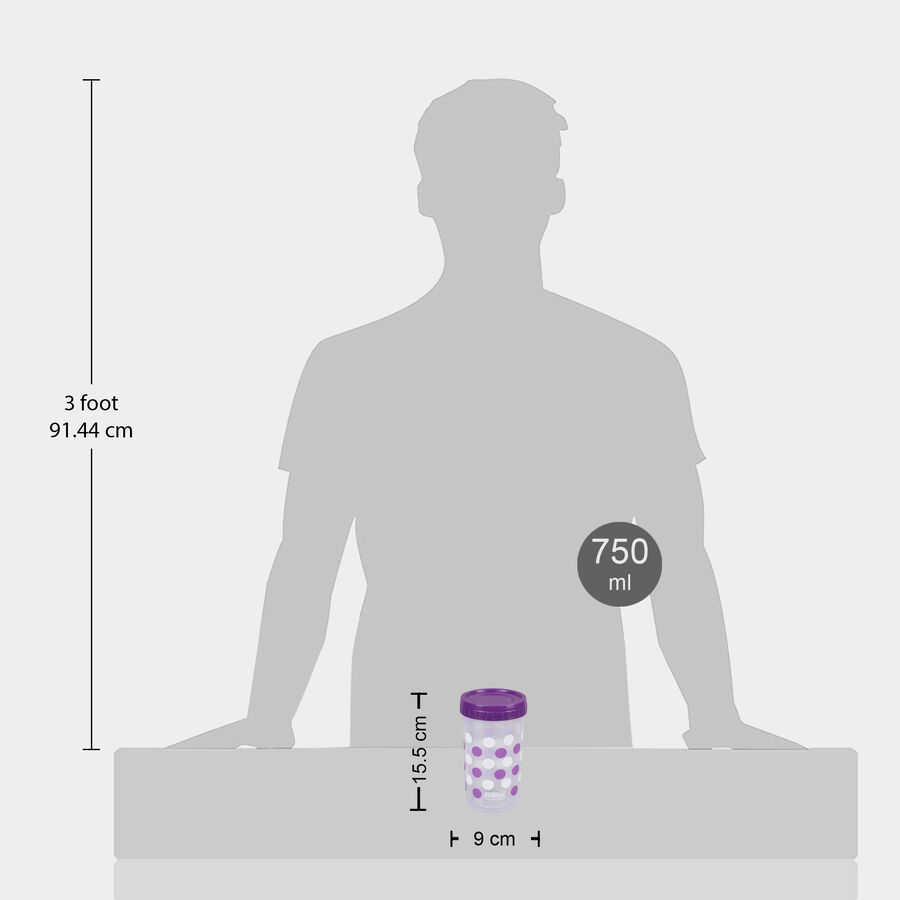 एयर-टाइट प्लास्टिक कंटेनर, 4 का सेट, 750 ml, 2 L, 5 L, 7.5 L, , large image number null