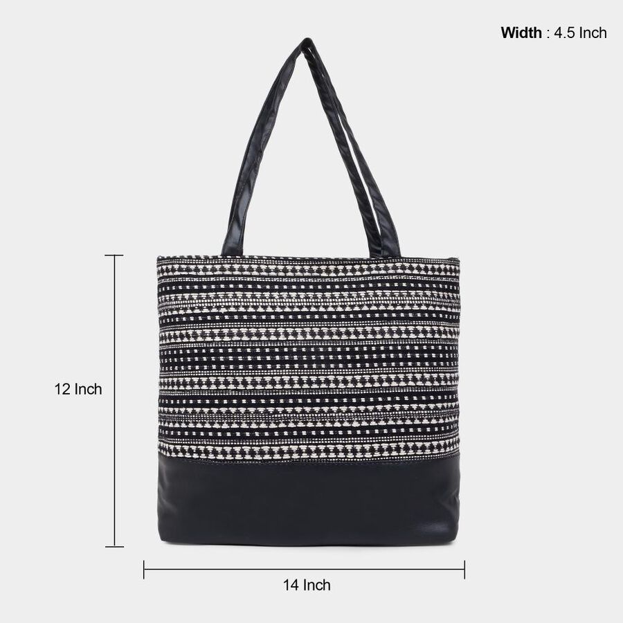Women's Black Canvas Tote Bag, , large image number null