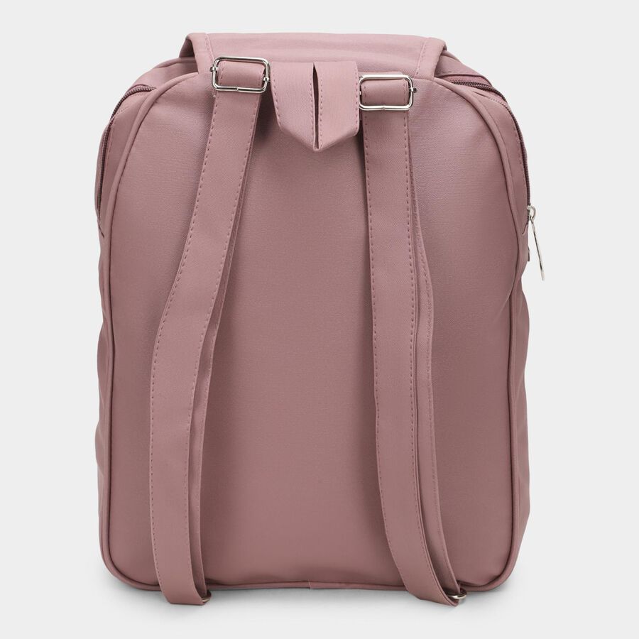 Women Peach Polyurethane Backpack, , large image number null