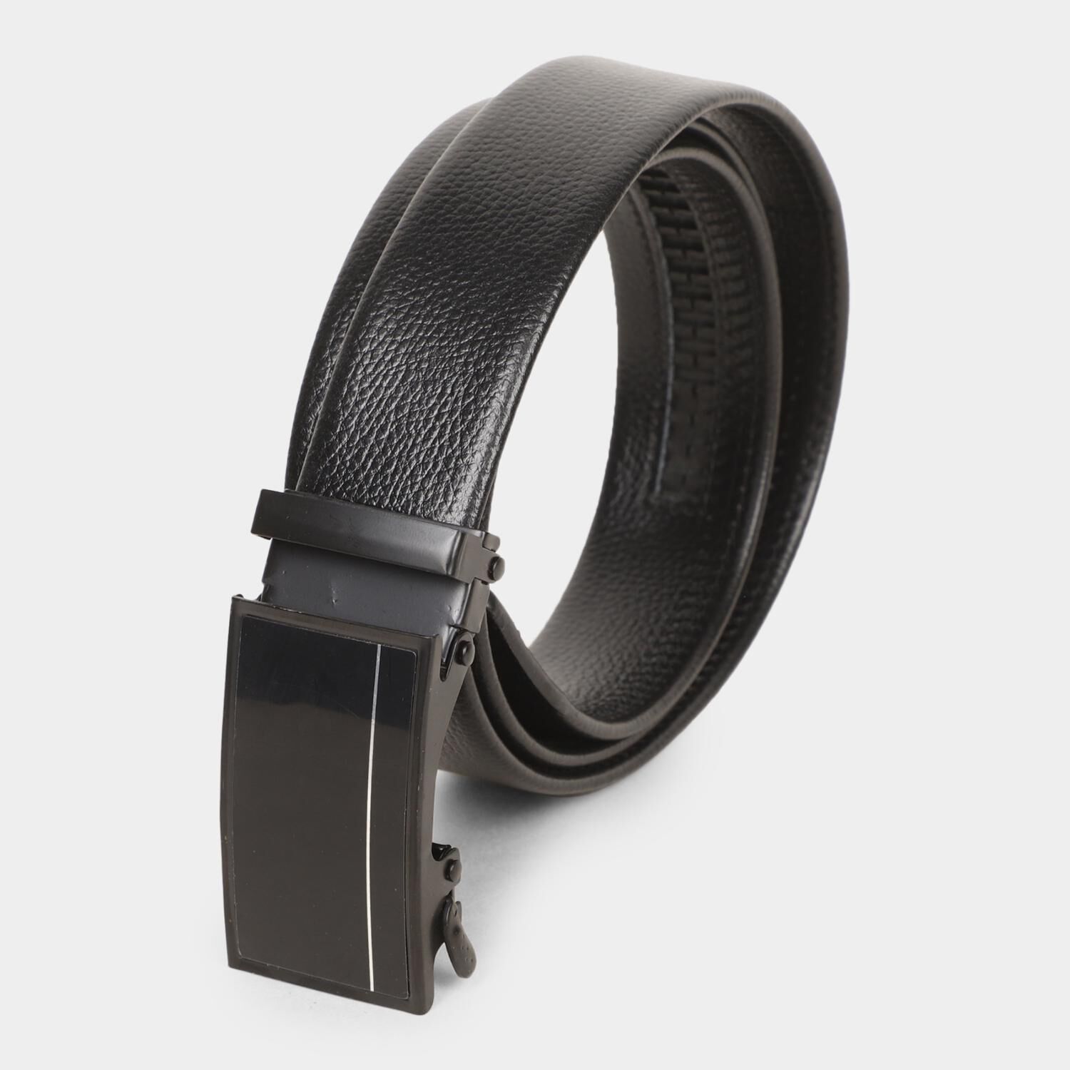 Black Tie                         Men's Black Polyurethane Formal Belt