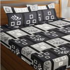 Dark Grey Microfiber Double Bedsheet with Pillow Cover, , small