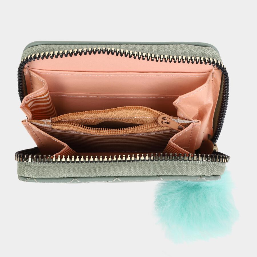 Women's Green Polyurethane Clutch Bag, , large