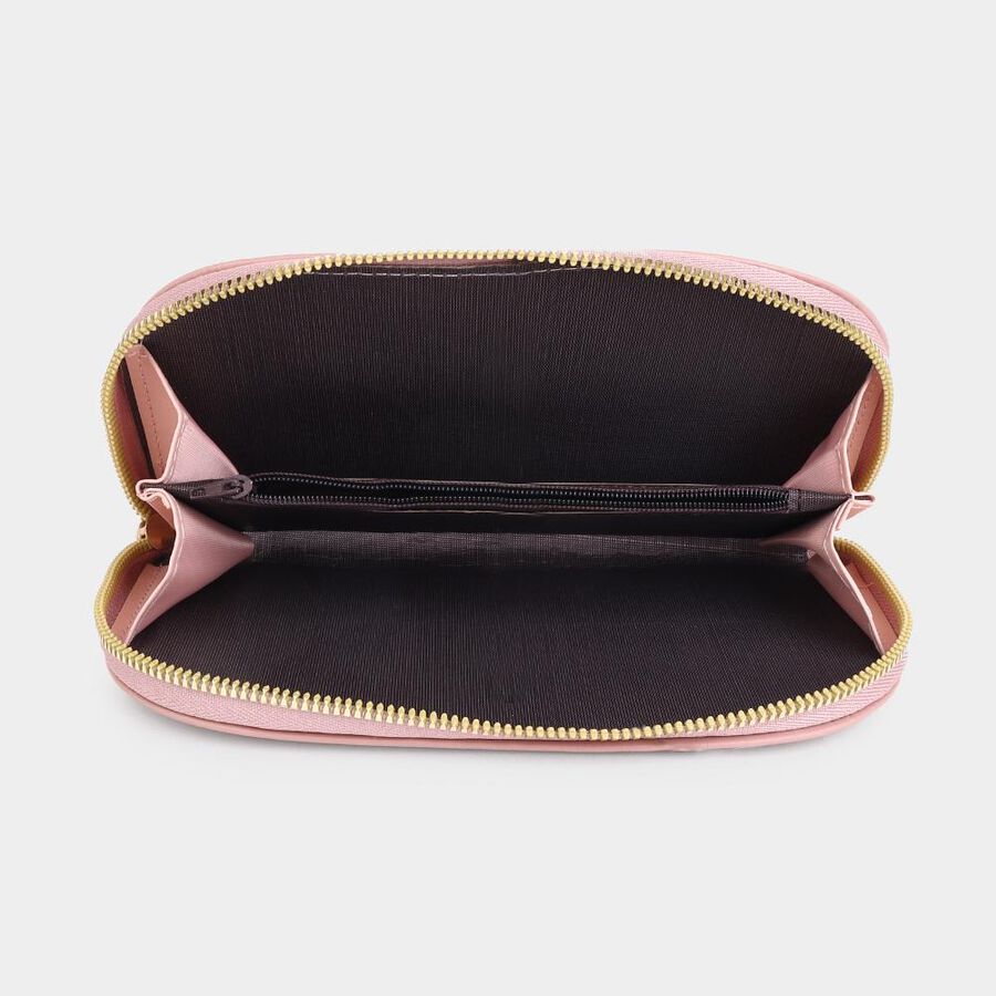 Women's Pink Polyurethane Long Wallet, , large image number null