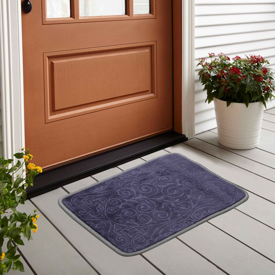 Anti-Skid Grey Polyester Door Mat, , large image number null