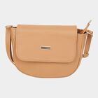 Women's Beige Polyurethane Sling Bag, , small